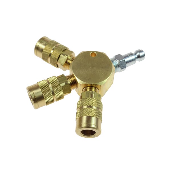 3 Port Flat Hex Manifold 1/4" 6-Point Automotive Interchange